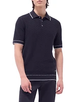 Cotton-Blend Knit Polo Shirt