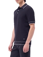 Cotton-Blend Knit Polo Shirt