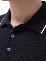 Cotton-Blend Knit Polo Shirt