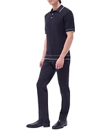 Cotton-Blend Knit Polo Shirt