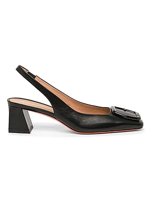 50MM Leather Slingback Pumps