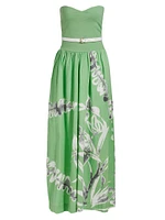 This Time Split-Bodice Belted Maxi-Dress