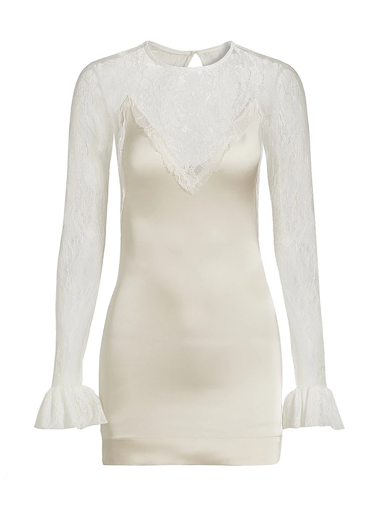 Lace Bell-Sleeve Minidress
