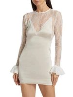 Lace Bell-Sleeve Minidress