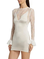 Lace Bell-Sleeve Minidress