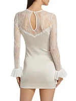 Lace Bell-Sleeve Minidress