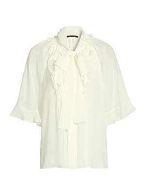 Monaco Crêpe Chiffon Tieneck Blouse