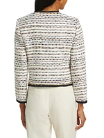 Kiera Striped Tweed Collarless Jacket