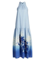 Daelia Sequined Floral Cotton Maxi Dress