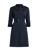 Caryss Belted Cotton-Twill Shirtdress