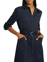 Caryss Belted Cotton-Twill Shirtdress
