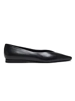 Barsi Pointed-Toe Leather Ballerina Flats