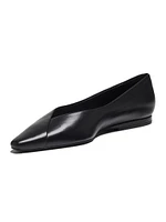 Barsi Pointed-Toe Leather Ballerina Flats