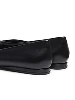 Barsi Pointed-Toe Leather Ballerina Flats