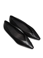 Barsi Pointed-Toe Leather Ballerina Flats