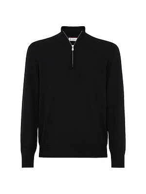 Cashmere Turtleneck Sweater with Half Zip