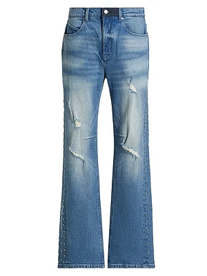 Underworld Zed Bead-Embroidered Flared Jeans
