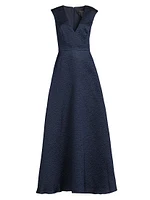 Jacquard Sleeveless A-Line Gown