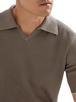 Cotton English Rib Knit Polo Shirt