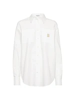 Cotton Oxford Shirt with Logo