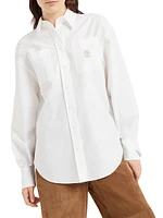 Cotton Oxford Shirt with Logo