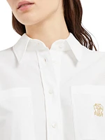 Cotton Oxford Shirt with Logo