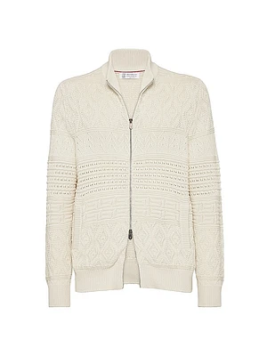 Heritage Stitch Cardigan Cotton with Zipper