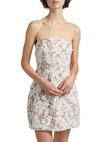 Vonni Floral Lace Strapless Minidress