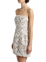 Vonni Floral Lace Strapless Minidress