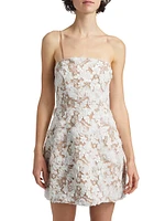 Vonni Floral Lace Strapless Minidress