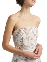 Vonni Floral Lace Strapless Minidress