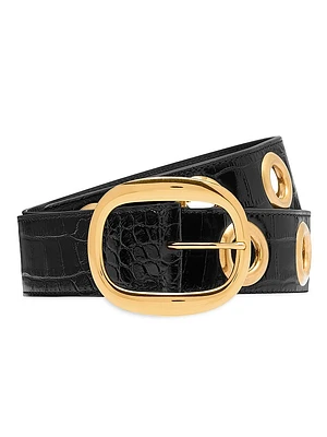 Ursula Shiny Stamped Croc Belt