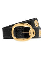 Ursula Shiny Stamped Croc Belt