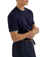Cotton Jersey Crewneck T-Shirt with Faux Layering