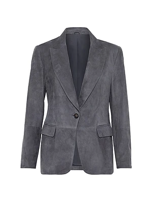 Suede Blazer with Monili