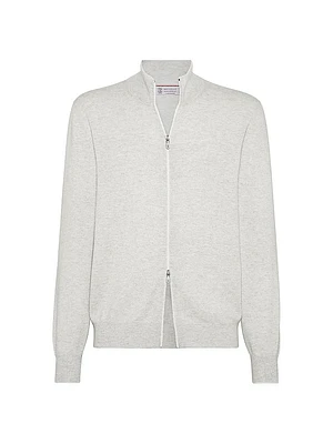 Cashmere Turtleneck Cardigan with Zipper