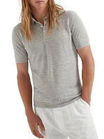 Linen and Cotton Knit Polo Shirt