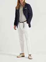 Linen and Cotton Knit Polo Shirt