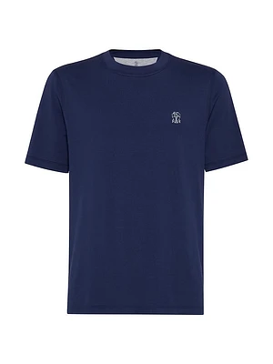 Cotton Jersey Crewneck T-Shirt with Logo