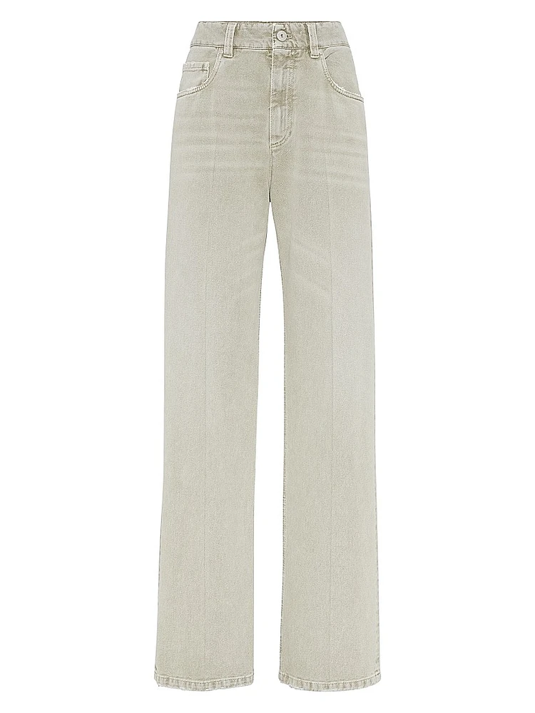 Dyed Denim Contemporary Loose Trousers