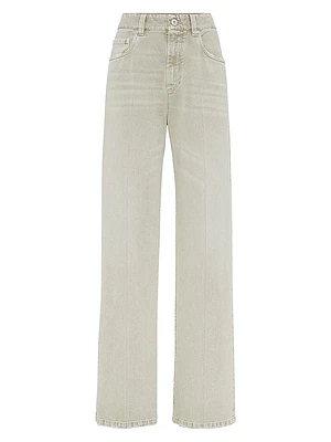 Dyed Denim Contemporary Loose Trousers