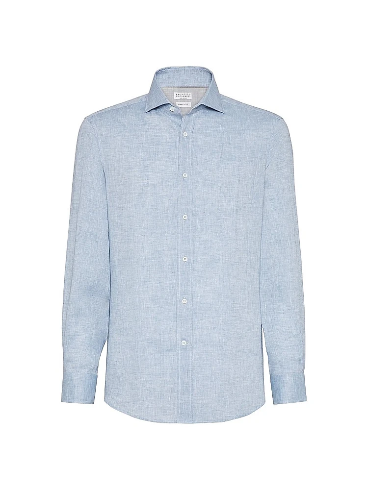 Linen Easy Fit Shirt with Spread Collar