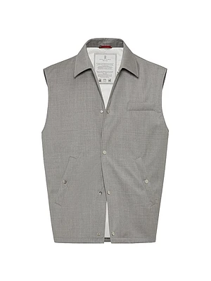 Vest with Thermore Padding and Shirt Style Collar