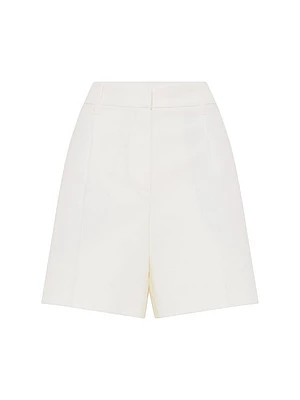 Cotton and Linen Cavalry Formal Shorts with Monili