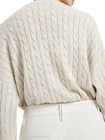 Cotton and Linen Cavalry Loose Flared Trousers with Monili