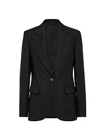Viscose and Linen Fluid Twill Blazer
