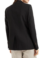 Viscose and Linen Fluid Twill Blazer