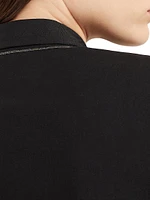 Viscose and Linen Fluid Twill Blazer