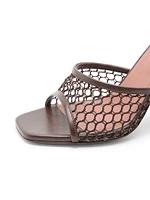 Lupita 95MM Mesh & Leather Mules
