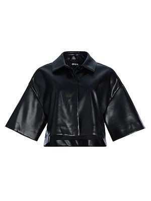 Adi Leather Cropped Jacket